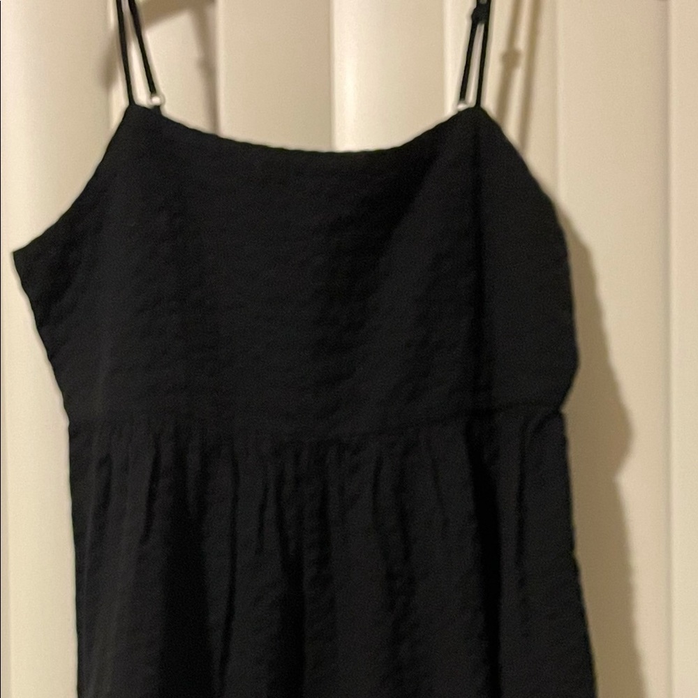 Casual black dress with spaghetti straps